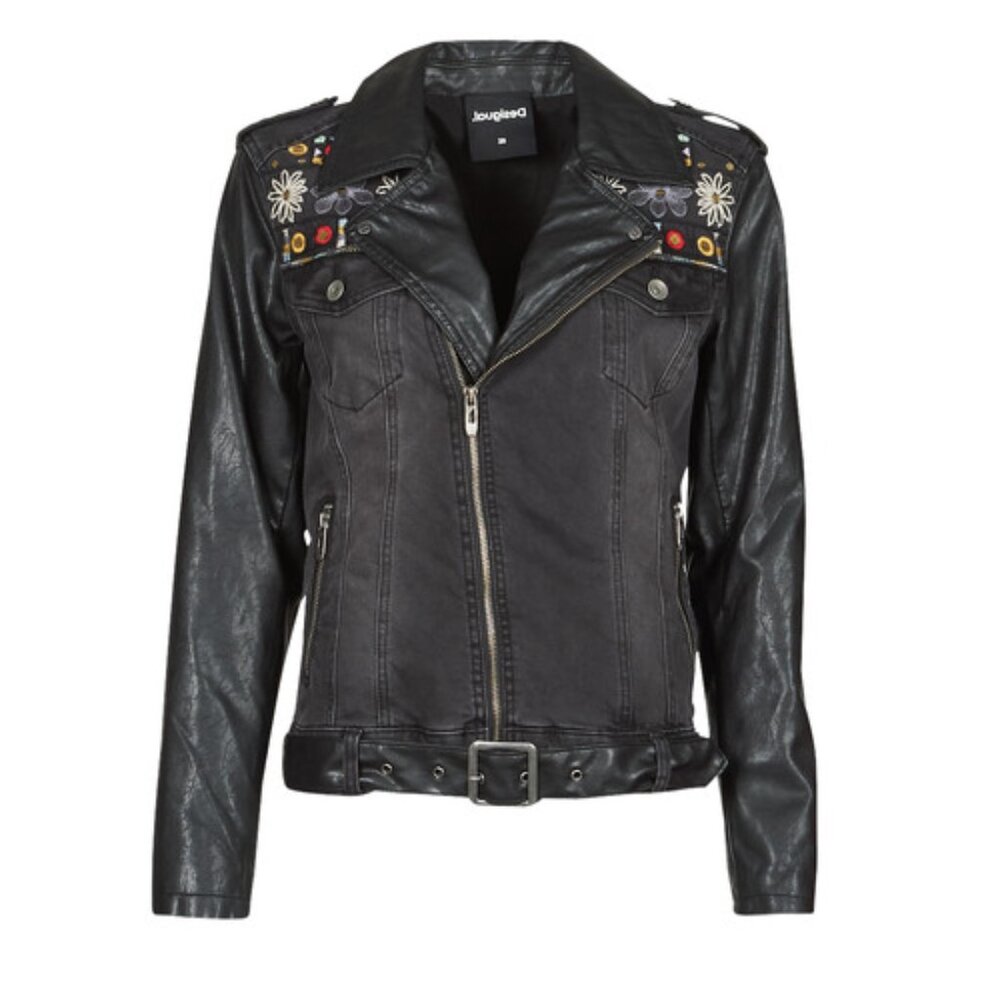 Desigual NWT embroidered moto jacket